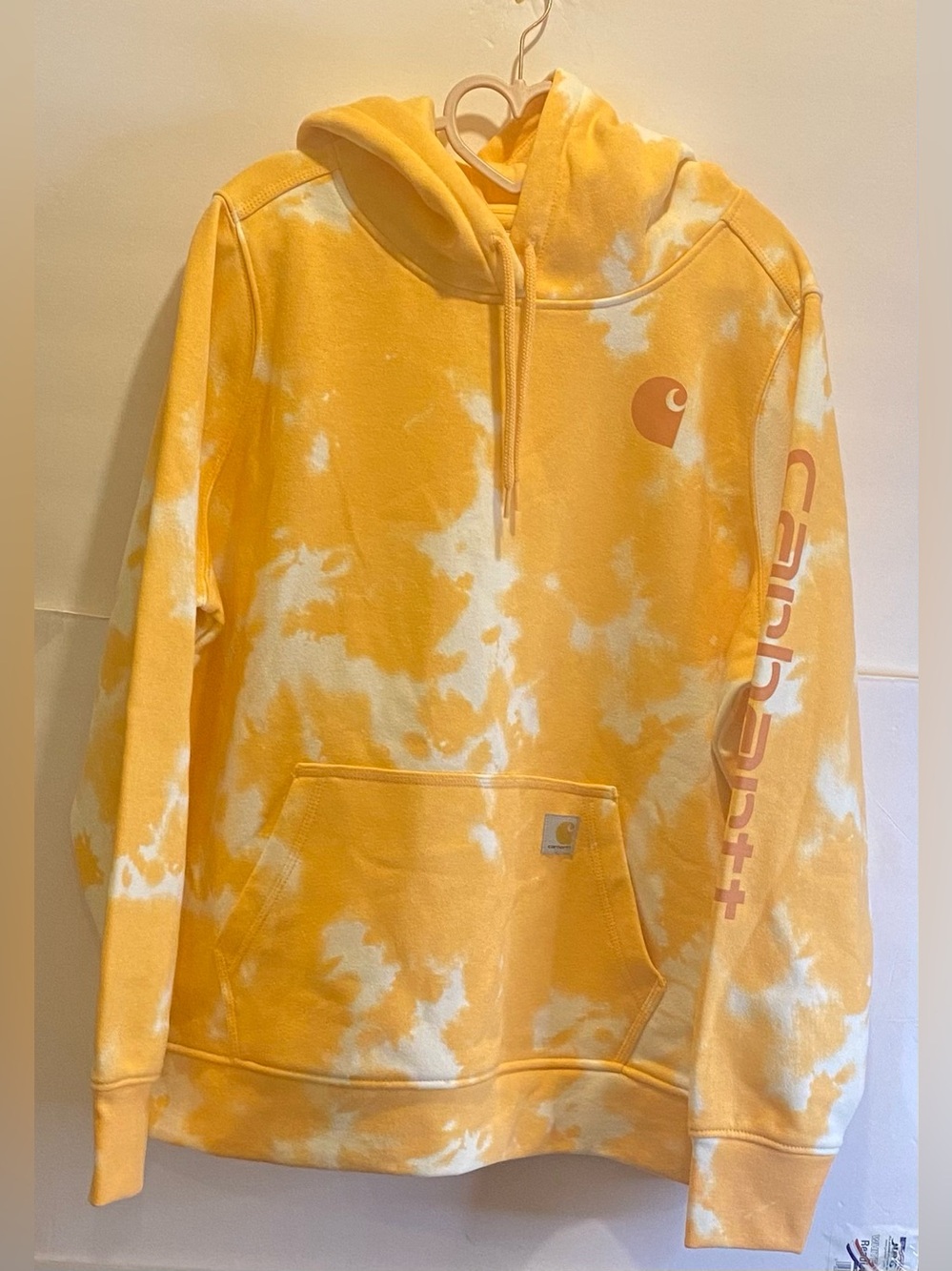 Carhartt Yellow and White Tie-Dye Crewneck Sweatshirt💛✨🤍